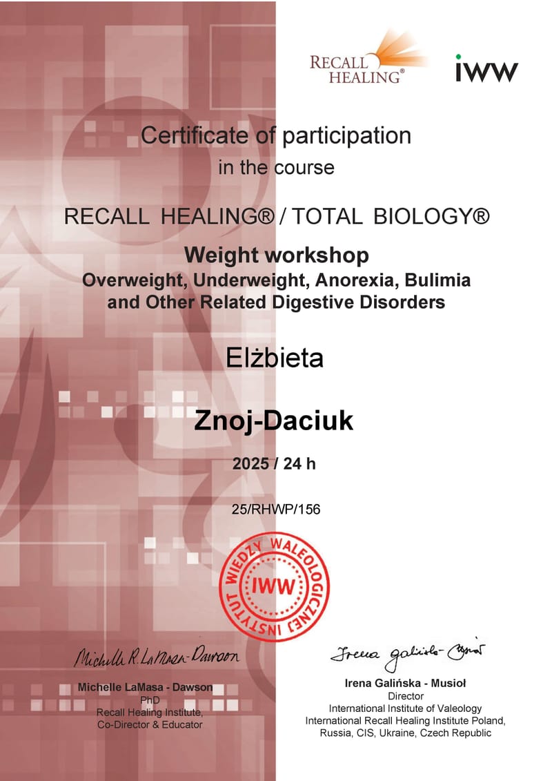 PSYCHOLOŻKA, PSYCHOTERAPEUTKA, HIPNOTERAPEUTKA, 