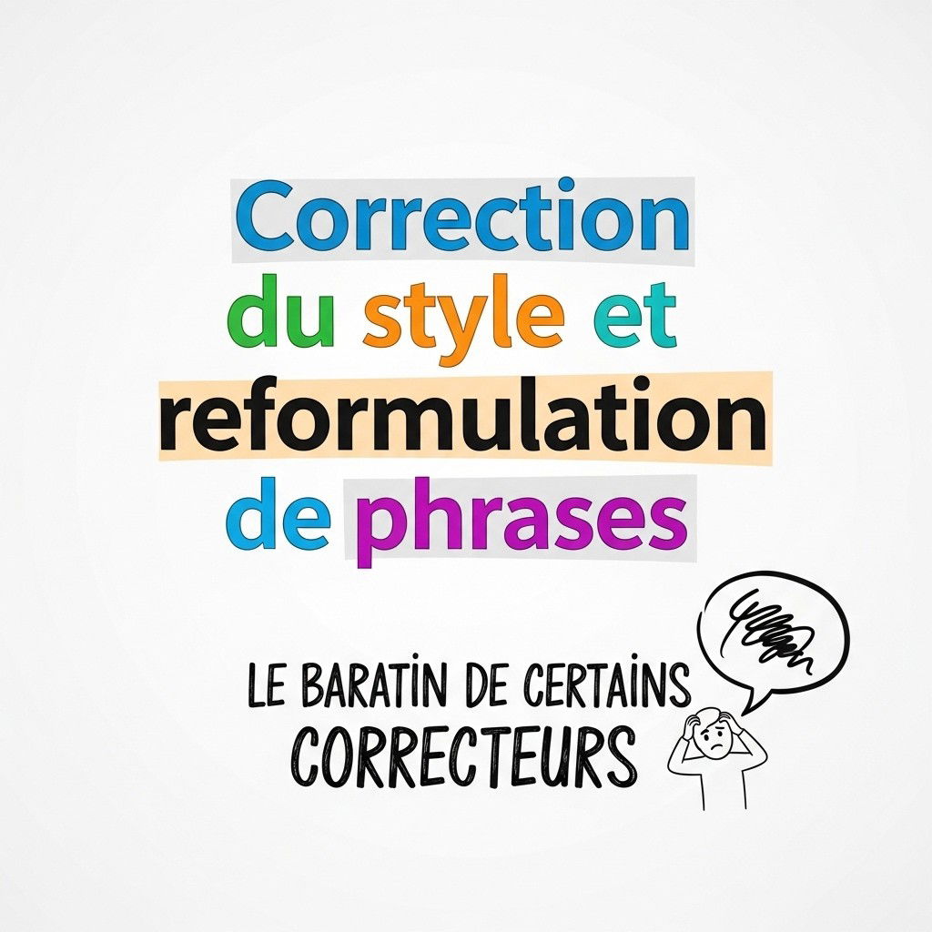 "Correction du style" et "reformulation de phrases" : le baratin de certains correcteurs !