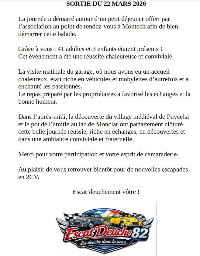 Résumé de la journée