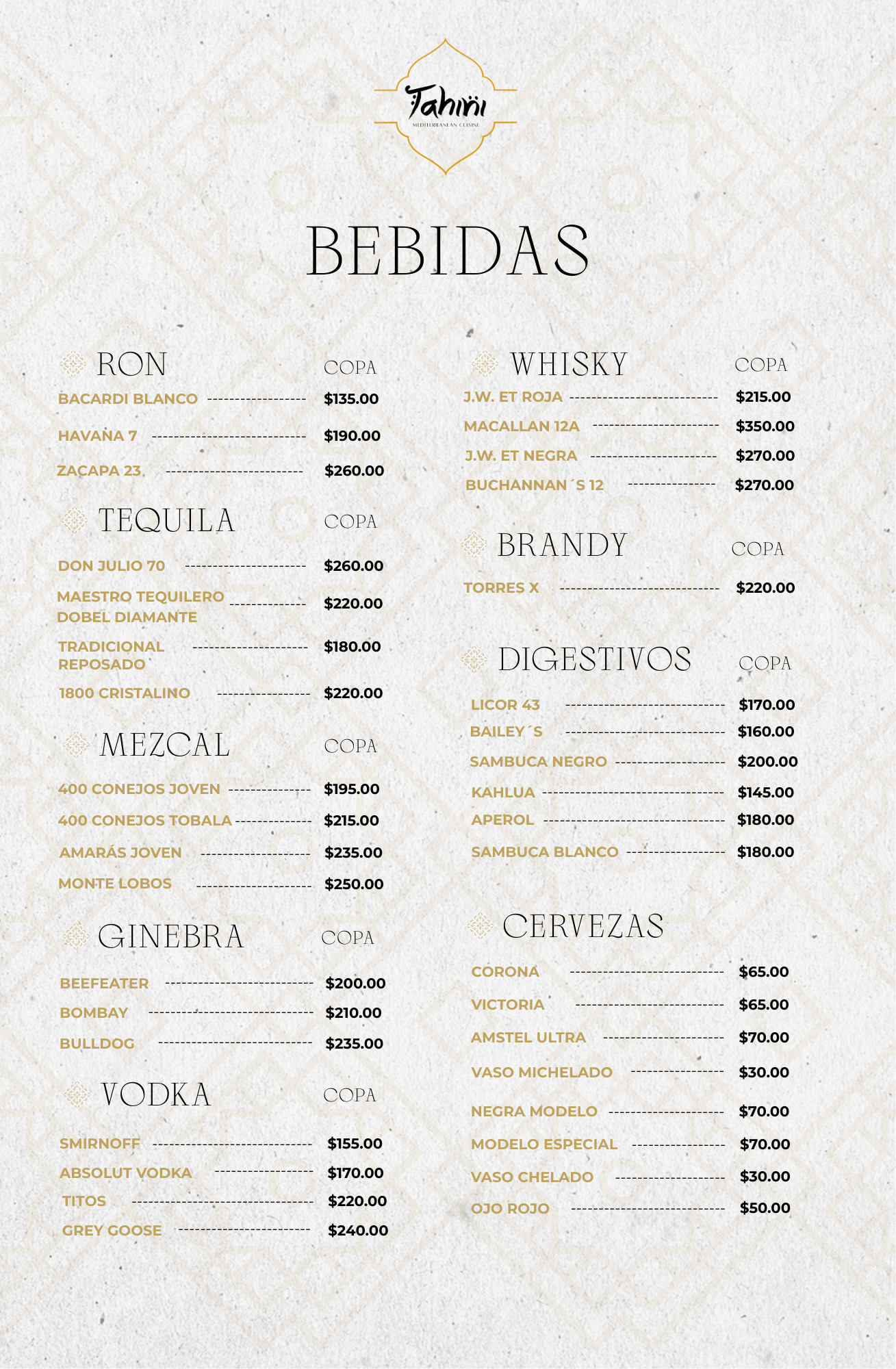 Bebidas 