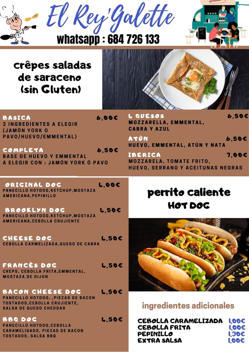CREPES SALADAS Y PERRITOS QUALIENTE