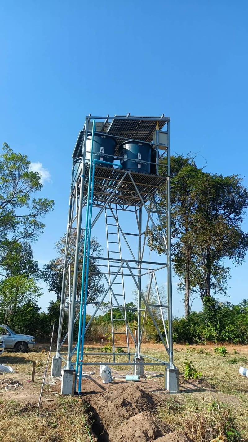 งานหอถังสูง พร้อมชุดSolar Submersible Pump 2Hp จ.อำนาจเจริญ