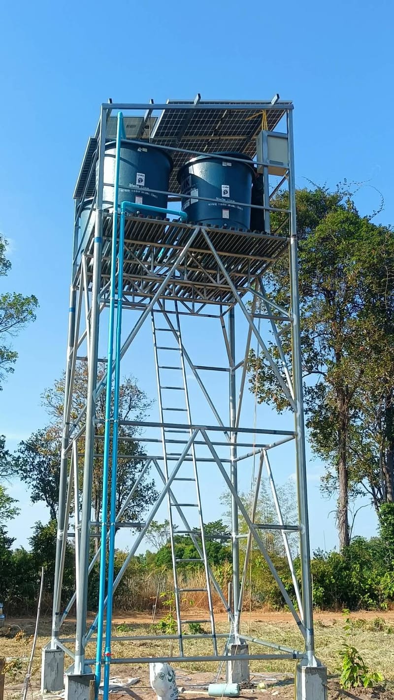 งานหอถังสูง พร้อมชุดSolar Submersible Pump 2Hp จ.อำนาจเจริญ