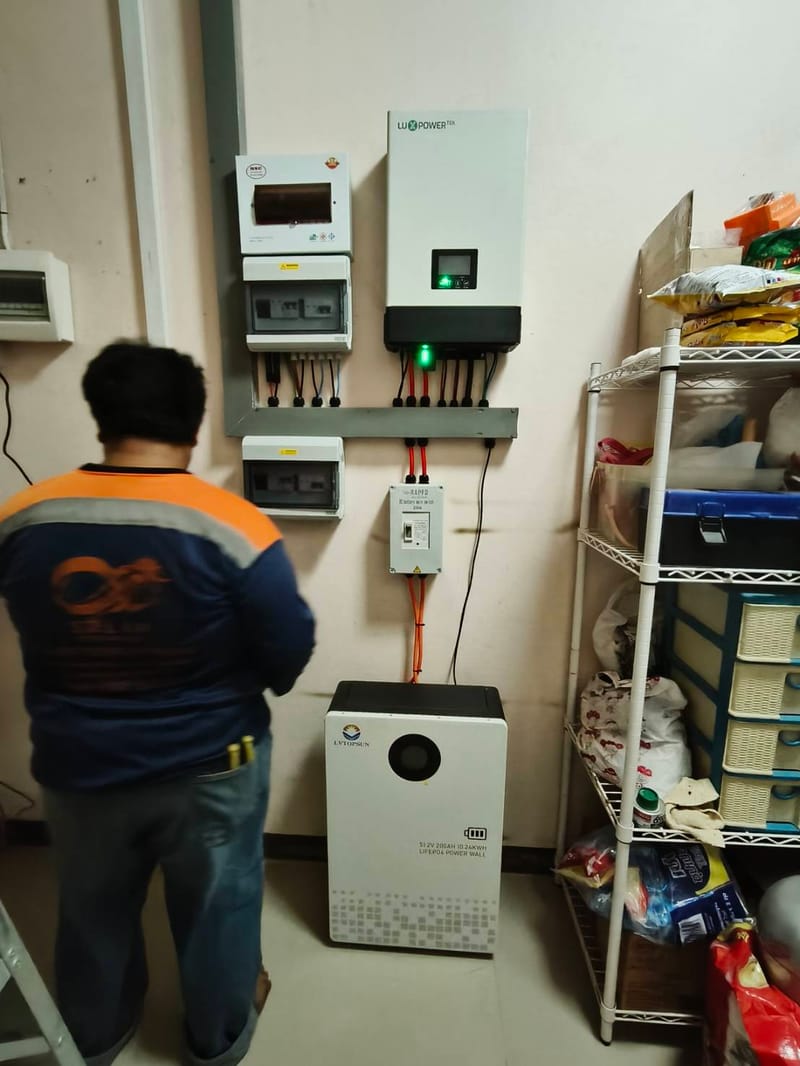 งานติดตั้งโซลาร์เซลล์ 6 Kw. 1Phase Off-Grid Hybrid อ.โกสุมพิสัย จ.มหาสารคาม