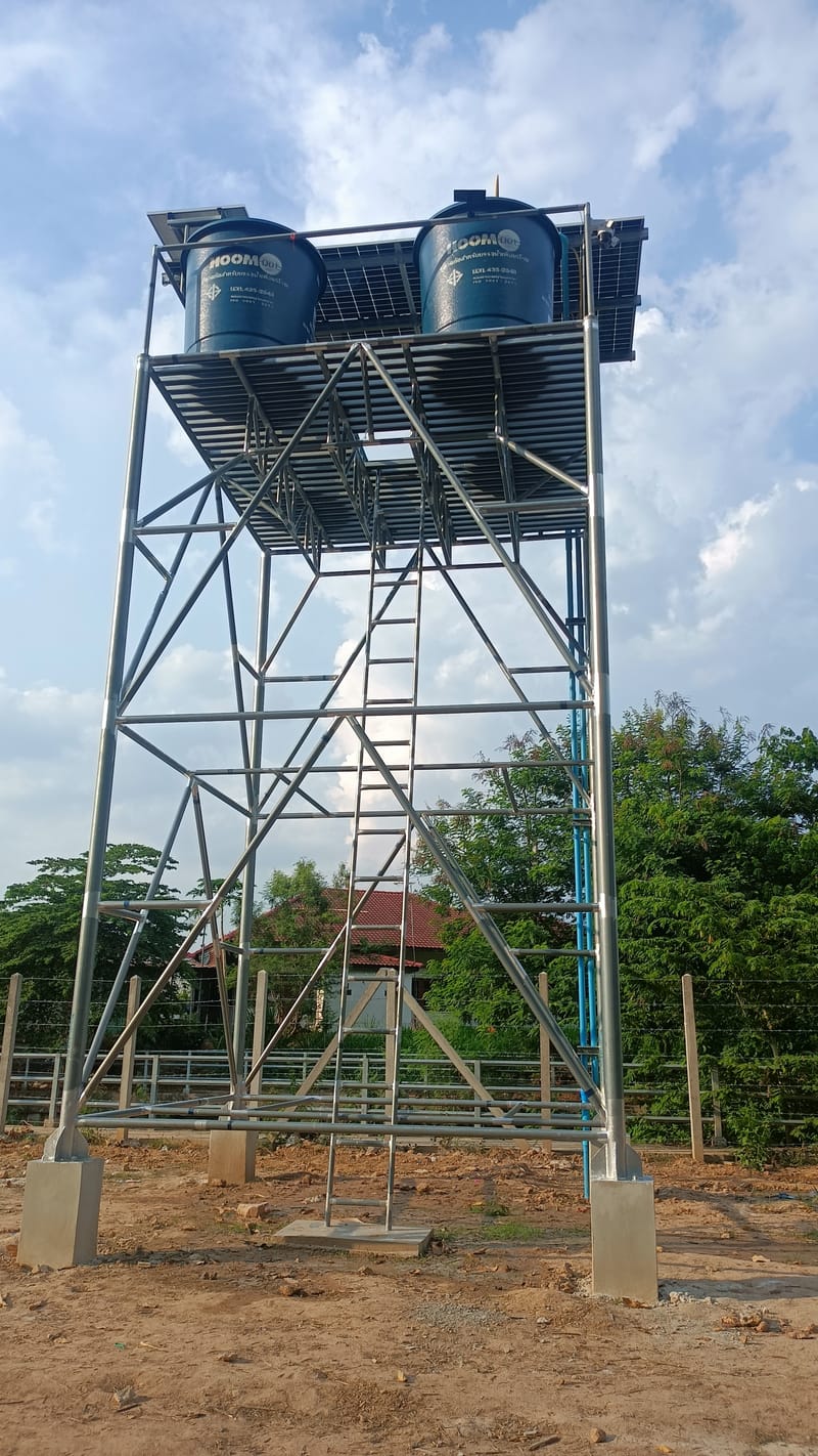 งานหอถังสูง พร้อมชุดSolar Submersible Pump 2Hp จ.อำนาจเจริญ ไซต์ที่2