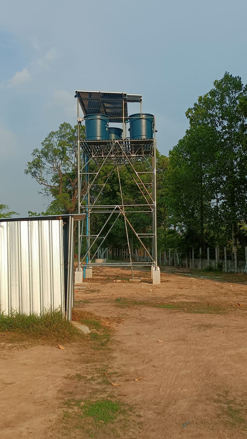 งานหอถังสูง พร้อมชุดSolar Submersible Pump 2Hp จ.อำนาจเจริญ ไซต์ที่2