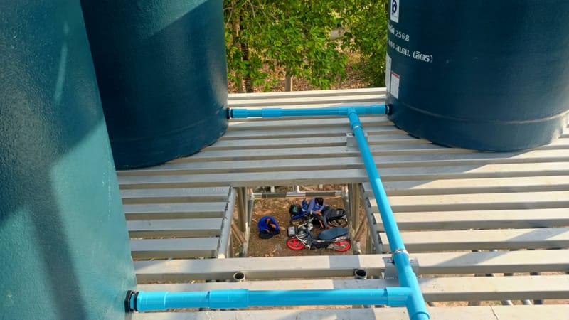 งานหอถังสูง พร้อมชุดSolar Submersible Pump 2Hp จ.อำนาจเจริญ ไซต์ที่2