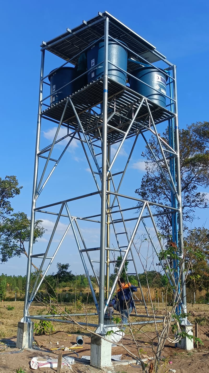 งานหอถังสูง พร้อมชุดSolar Submersible Pump 2Hp จ.อำนาจเจริญ