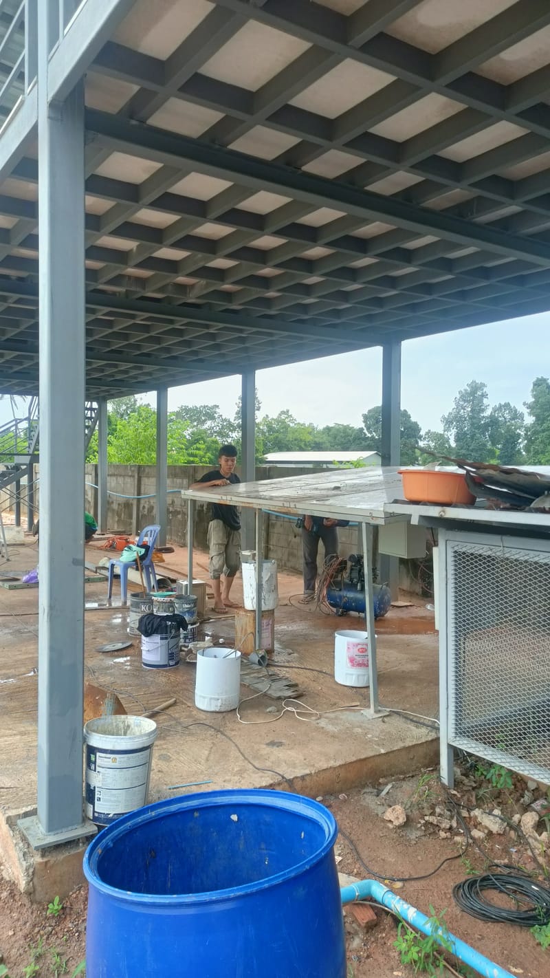 งานย้ายแผงโซล่าเซลล์และเพิ่มเติมติดตั้งระบบ Solar Pump สนามฟุตบอลACC 