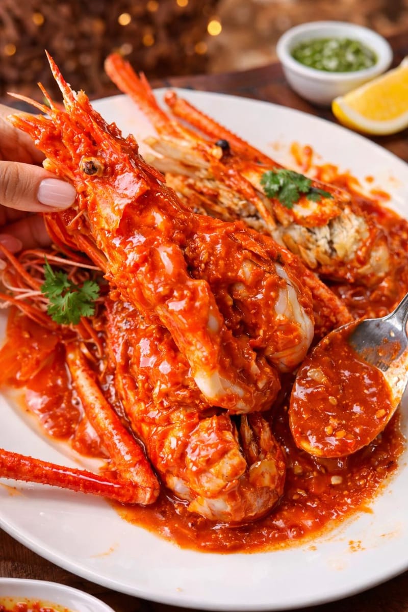 กุ้งแม่น้ำผัดมันกุ้ง