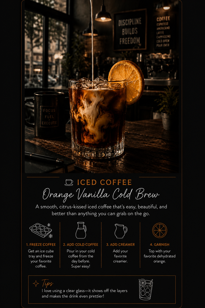 Iced Coffee Citrus Inspired Recipe Card
