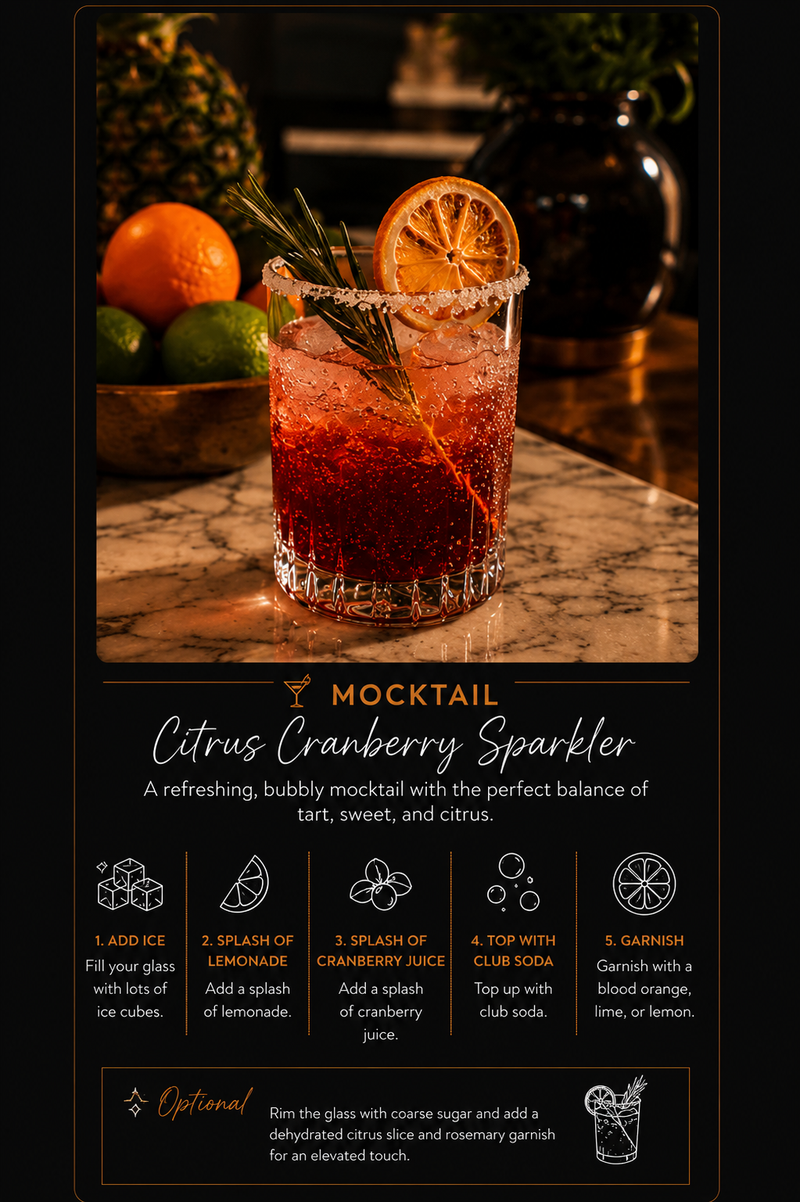 Citrus Inspired Mocktail Recipe Card