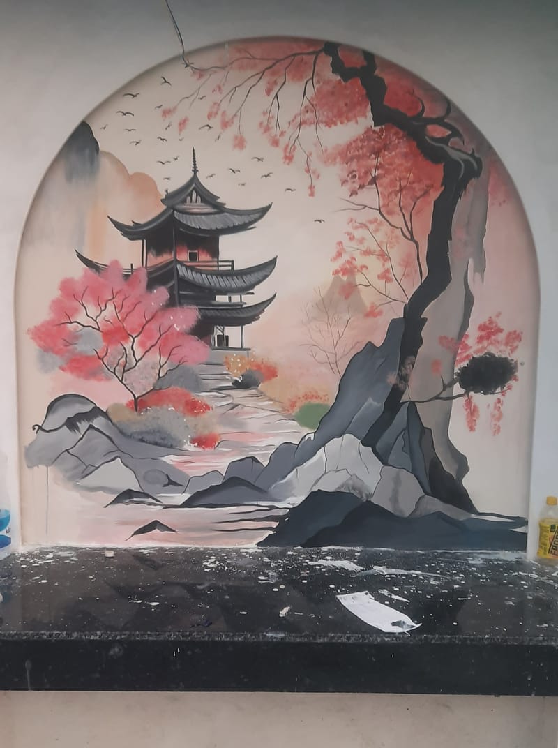 Terrace wall art painting