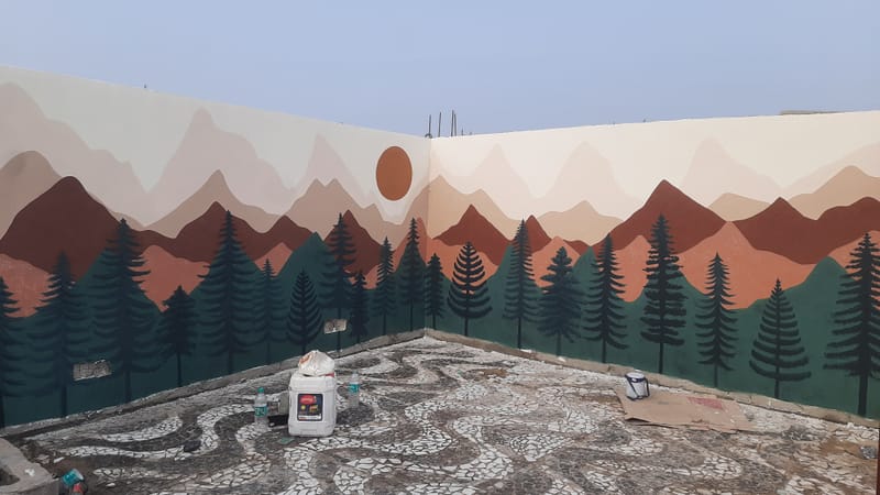 Terrace wall art painting