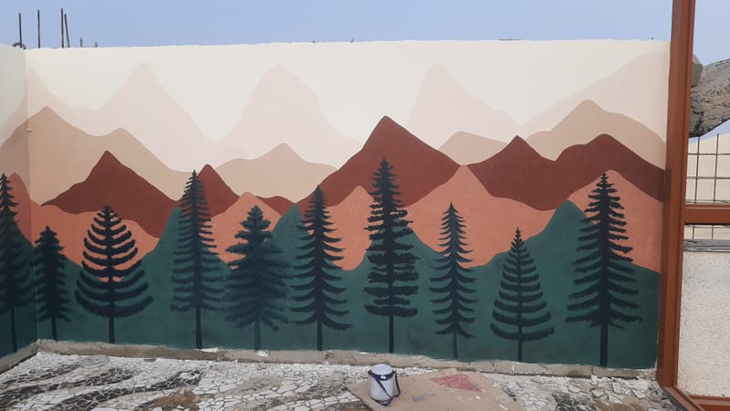 Terrace wall art painting