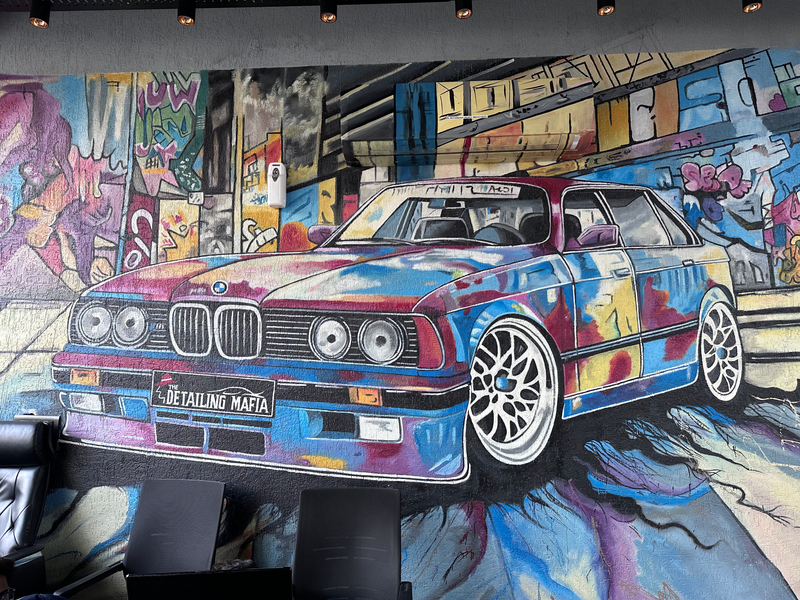 • Car Showroom Graffiti Specialist • Premium Automotive Wall Murals • Custom Sports Car Wall Art • Hand-Painted Automobile Sketches • Commercial Garage Wall Painting