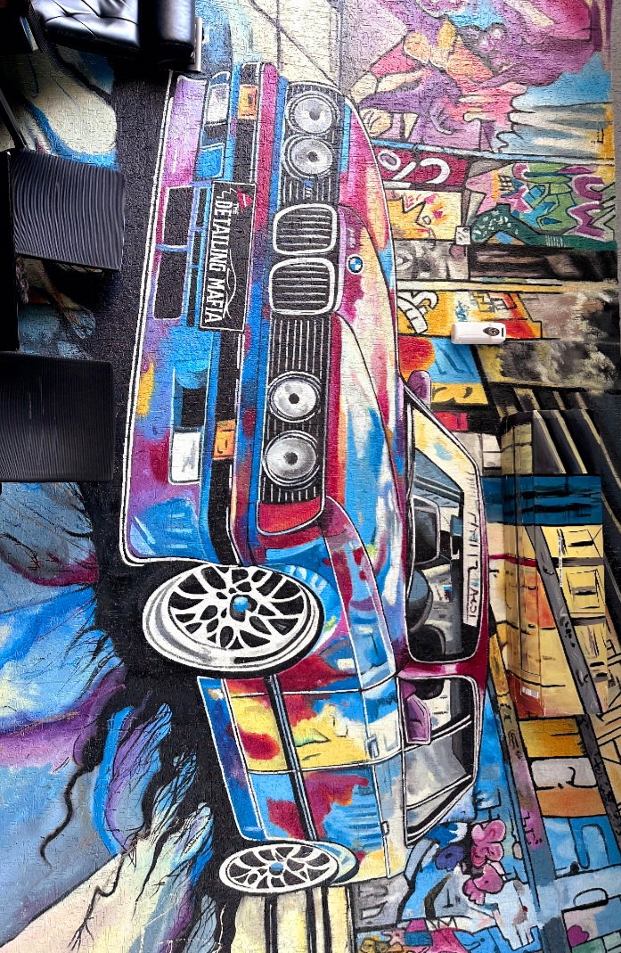 • Car Showroom Graffiti Specialist • Premium Automotive Wall Murals • Custom Sports Car Wall Art • Hand-Painted Automobile Sketches • Commercial Garage Wall Painting