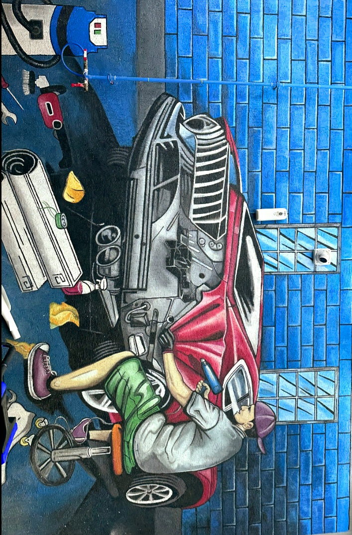 • Car Showroom Graffiti Specialist • Premium Automotive Wall Murals • Custom Sports Car Wall Art • Hand-Painted Automobile Sketches • Commercial Garage Wall Painting