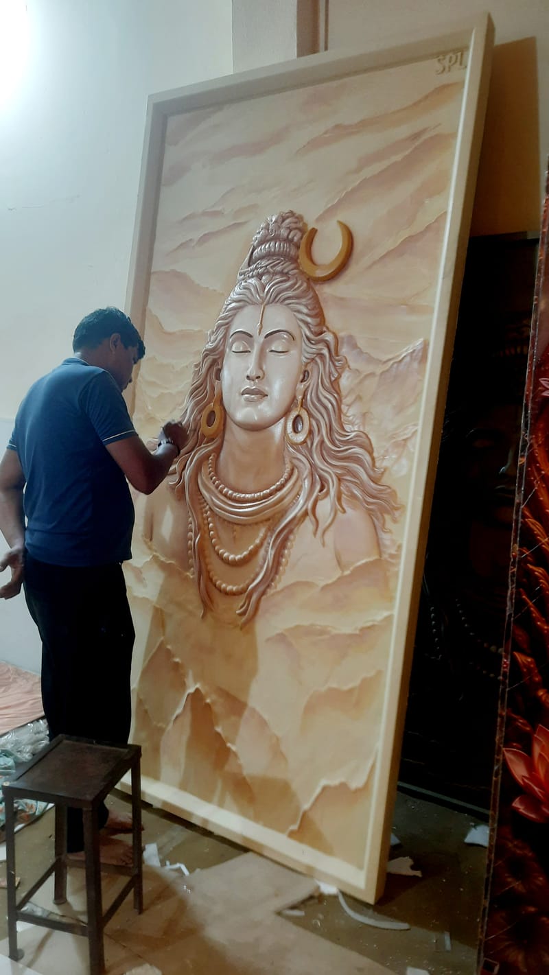Shiva Wooden Painting 
