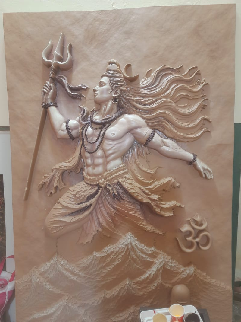 Shiva Wooden Painting 