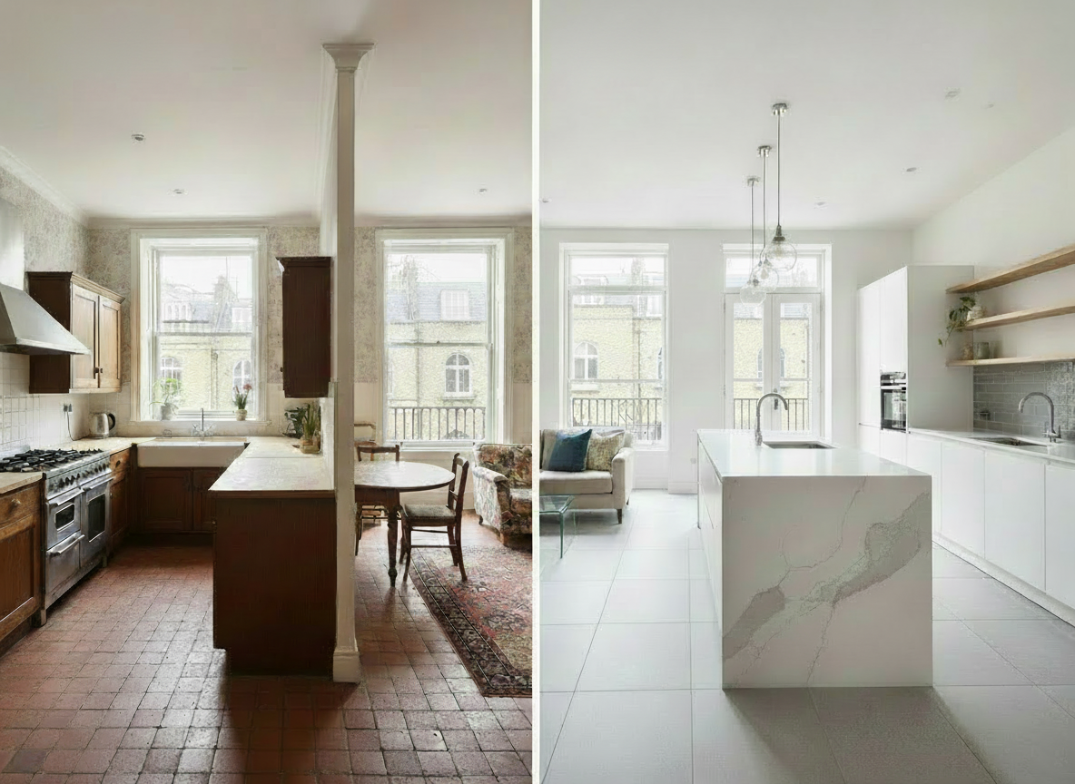 Open Plan Lounge and Kitchen