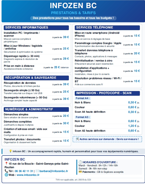 TARIFS