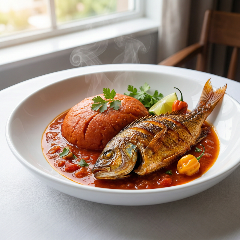 Pâte rouge au poisson braisé