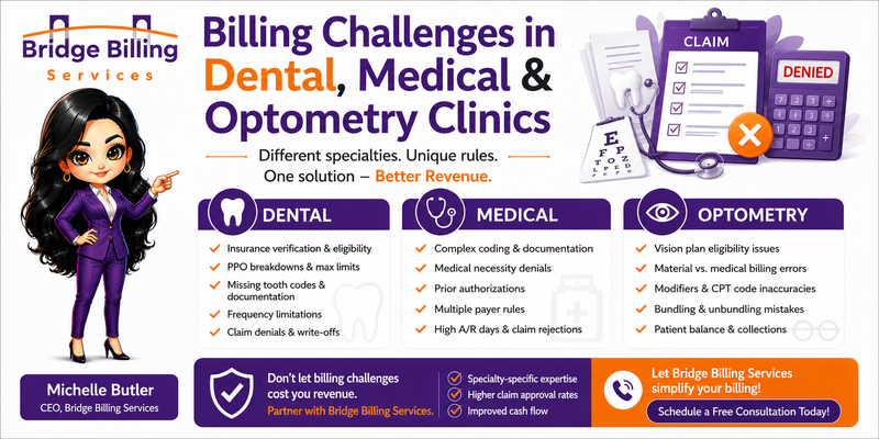 Billing Challenges in Dental, Medical & Optometry Clinics