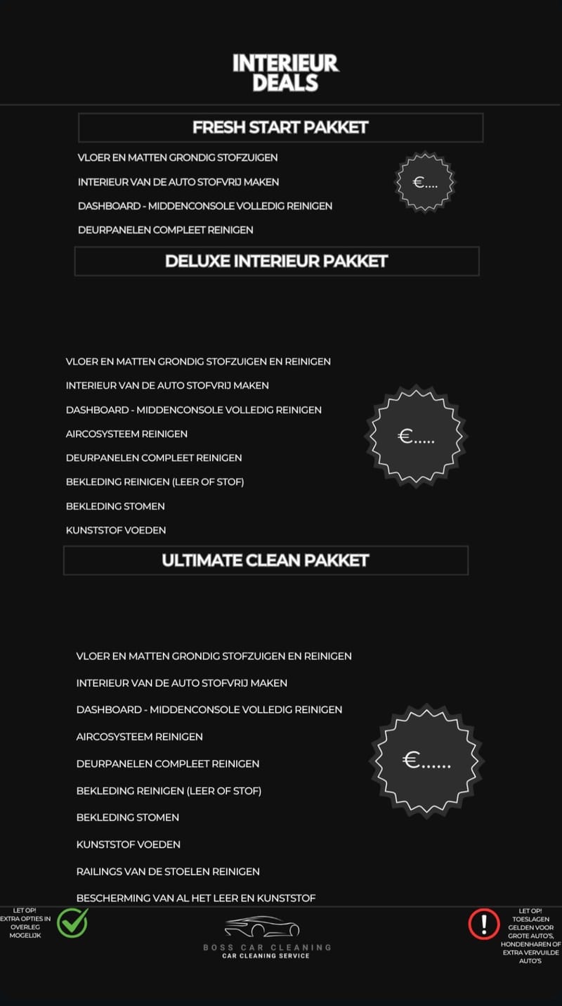 Menukaarten & Prijslijsten