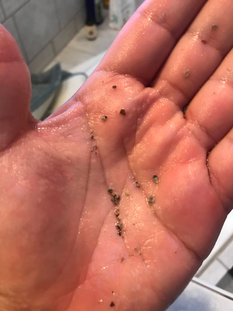 Water has odd flakes appearing