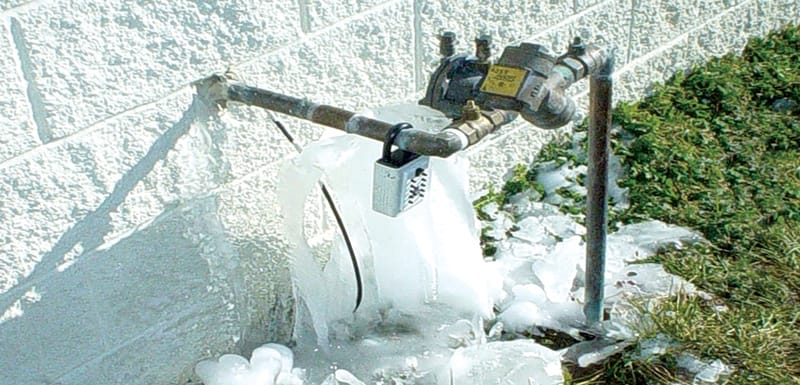 Resident freeze preparation sprinkler / irrigation