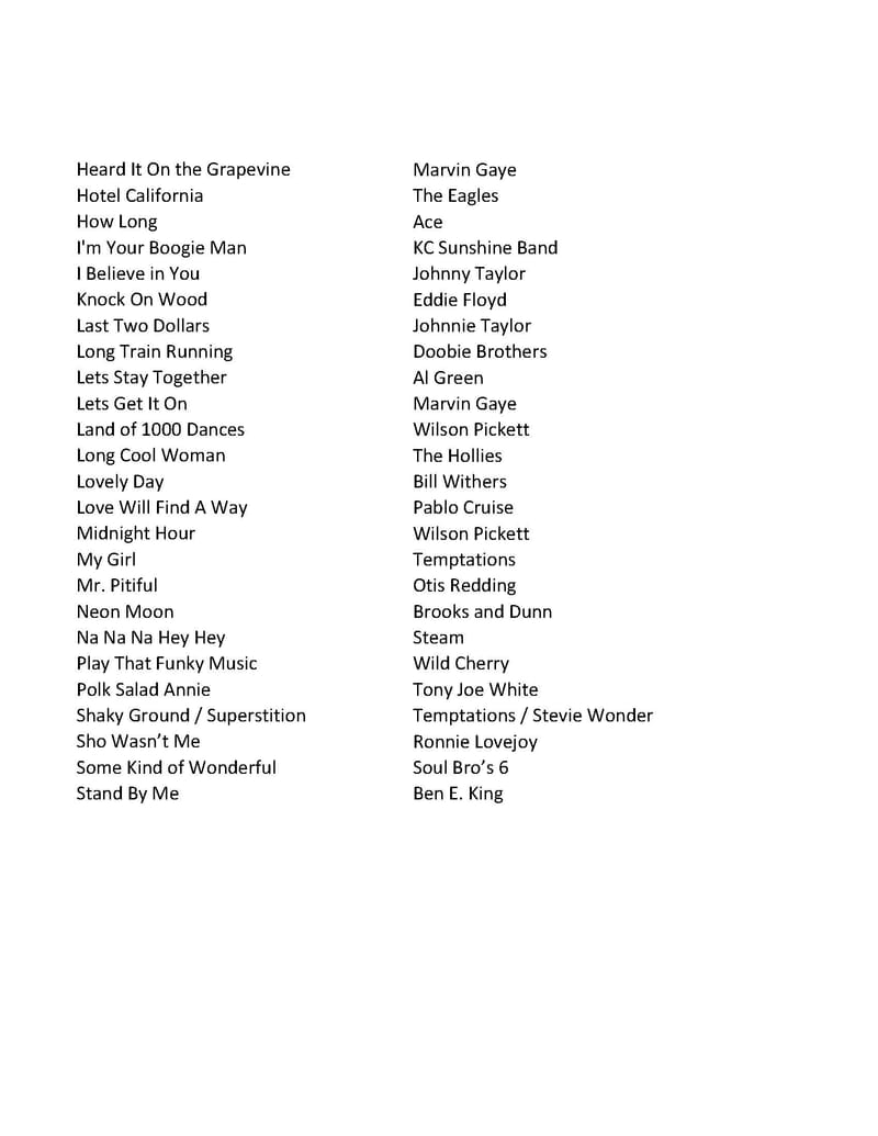 Song List Page 2