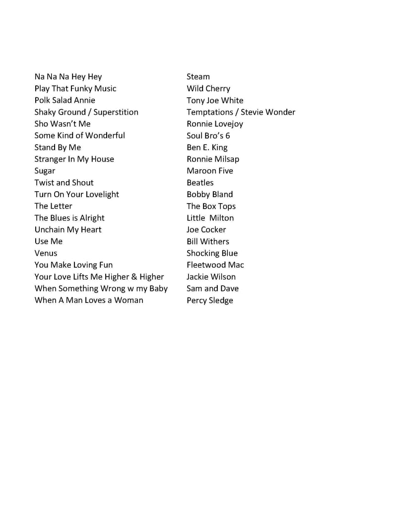 Song List Page 3