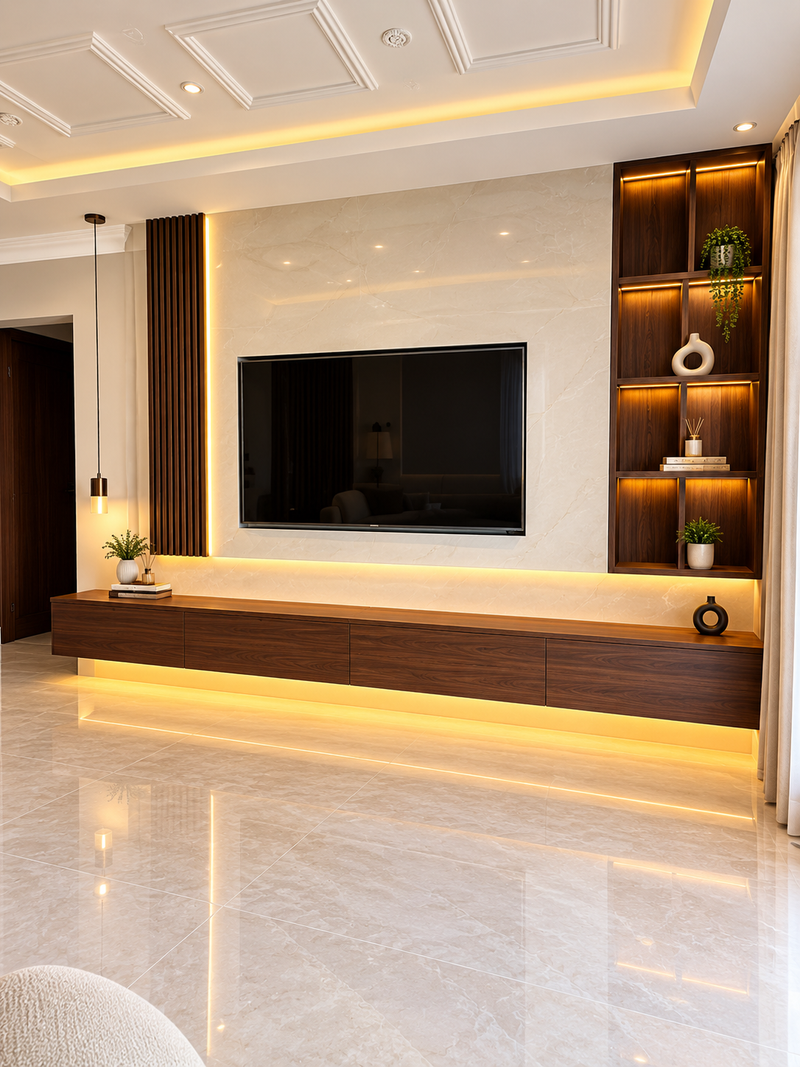 Custom TV Media Wall – Al Warqa