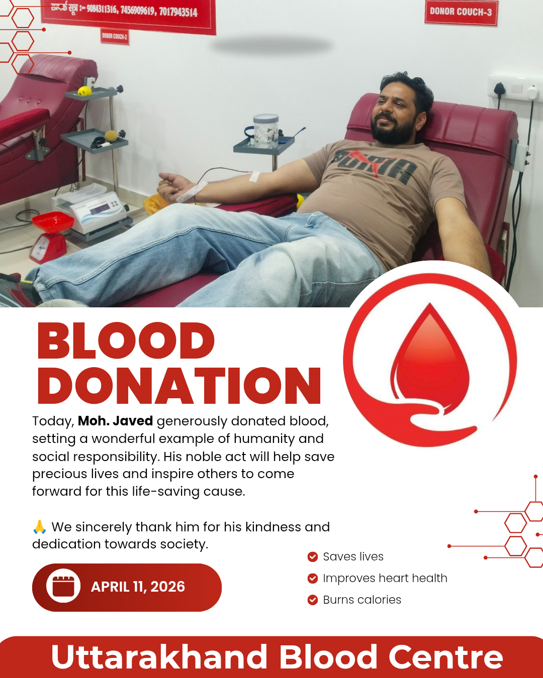 Volenteer Blood Donation at Uttarakhand Blood Centre