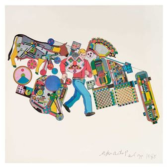 Sir Eduardo Paolozzi RA (1924 – 2005)   ‘Underground Design, Folio X’ 1985, signed lithograph on wove paper, published to accompany  an exhibition at the Royal Academy of Arts of murals for Tottenham Court Road Underground station (then under construction).