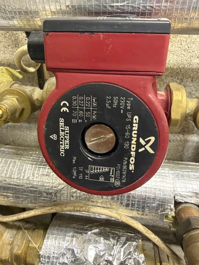 Sunday care home pump callout: hot water restored