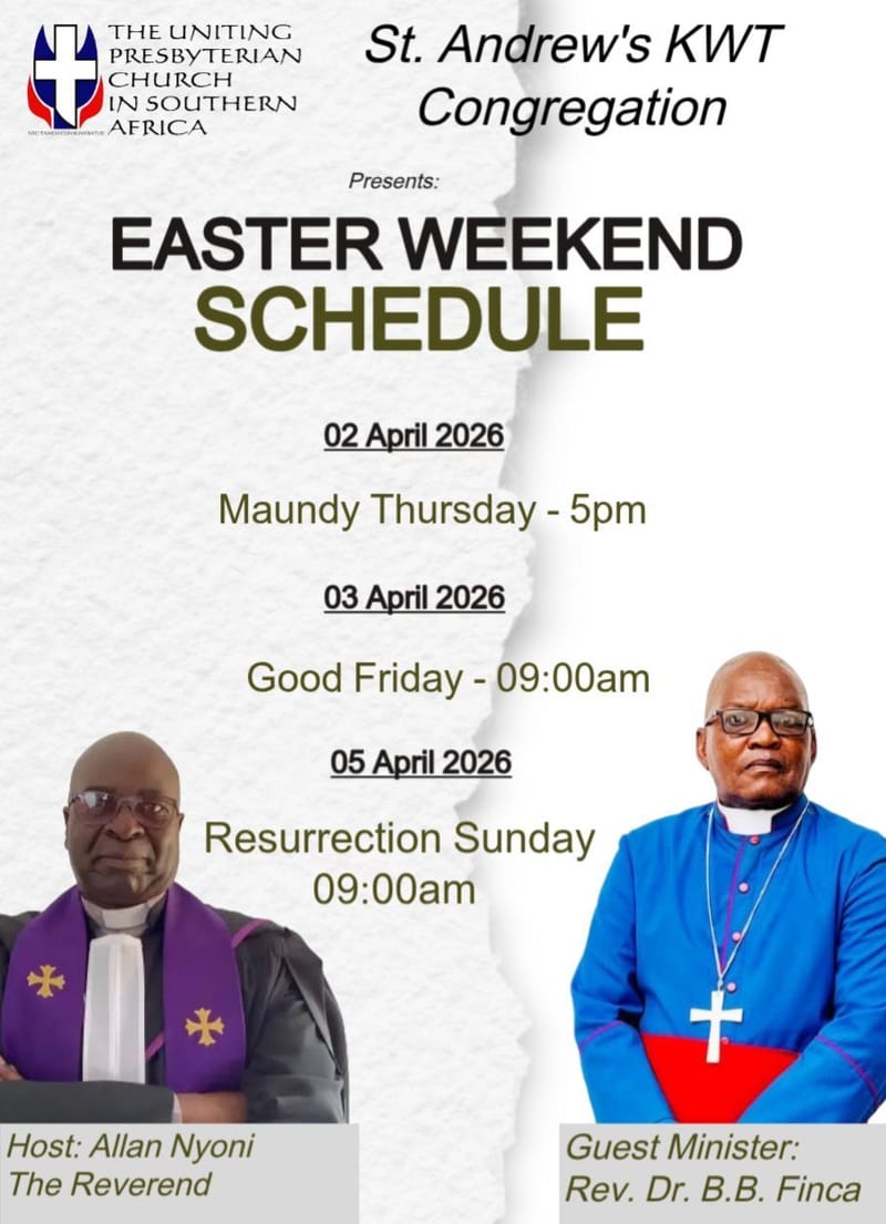 Easter Weekend Services with Rev. Dr. BB Finca
