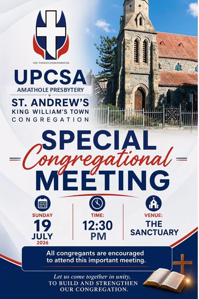 Important Update:Special Congregational Meeting