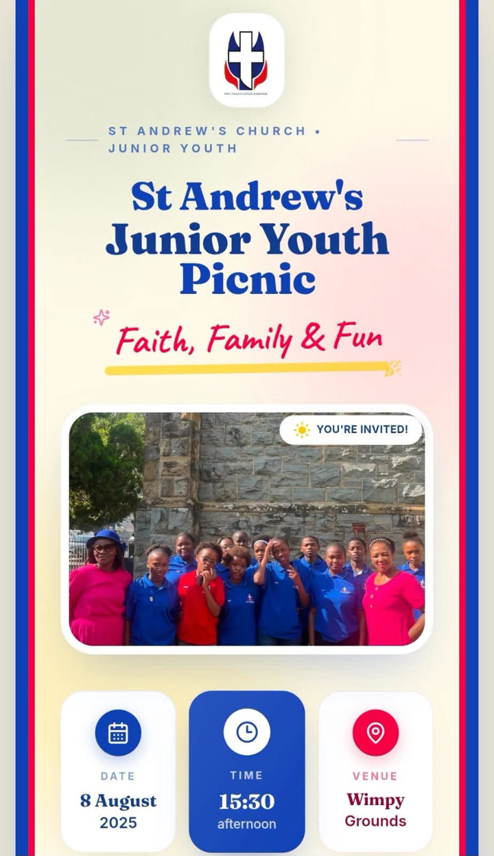 🌿 Junior Youth Picnic – TODAY! 🌿