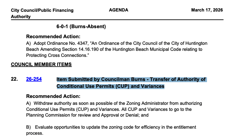 CUP and Entitlement Zoning Changes