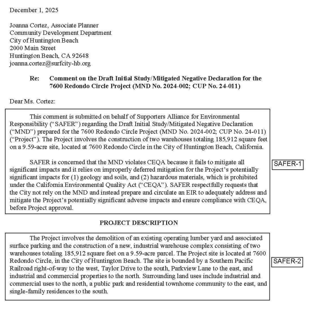 SAFER are Supporters Alliance for Environmental Responsibility which is who an appeal was filed on behalf of.