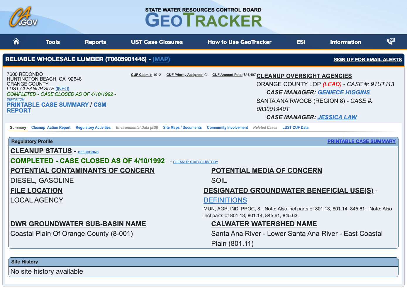 Hazardous Material Incident Report