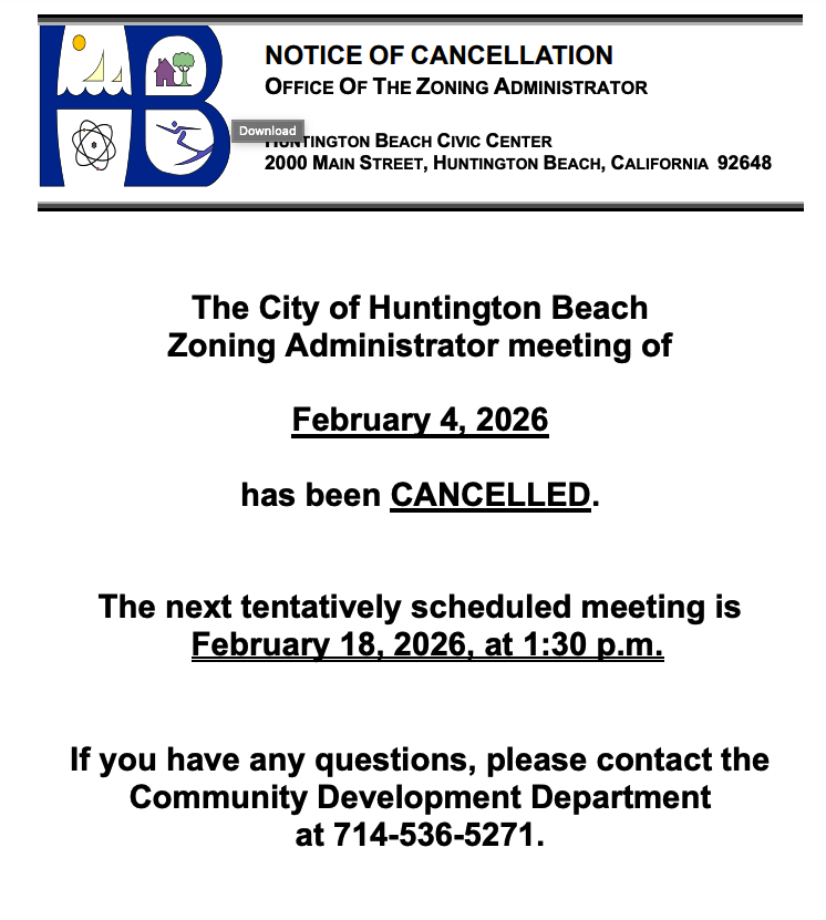 February Zoning Meeting Cancelled