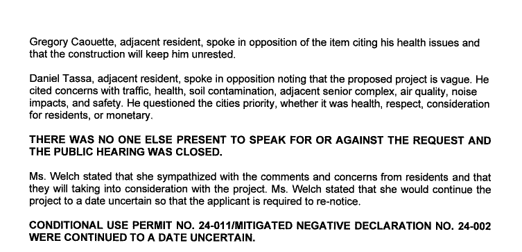 Zoning meeting applicant to re-notice community