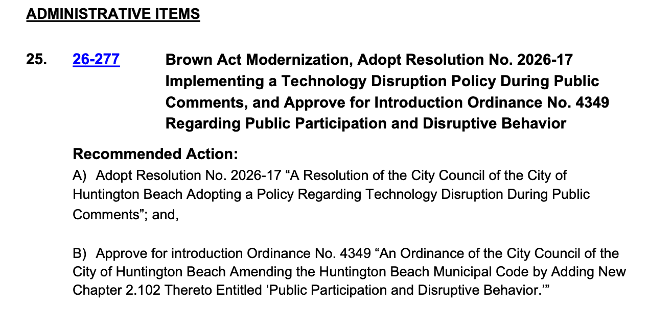 Resolution No. 2026-17 Policy Adoption SB 707: Brown Act