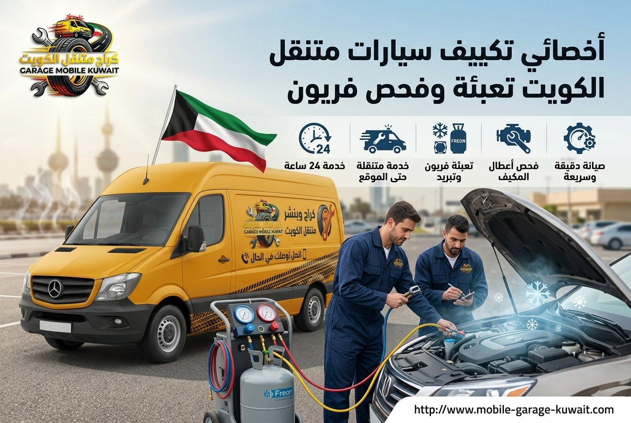 أخصائي تكييف سيارات متنقل الكويت تعبئة وفحص فريون