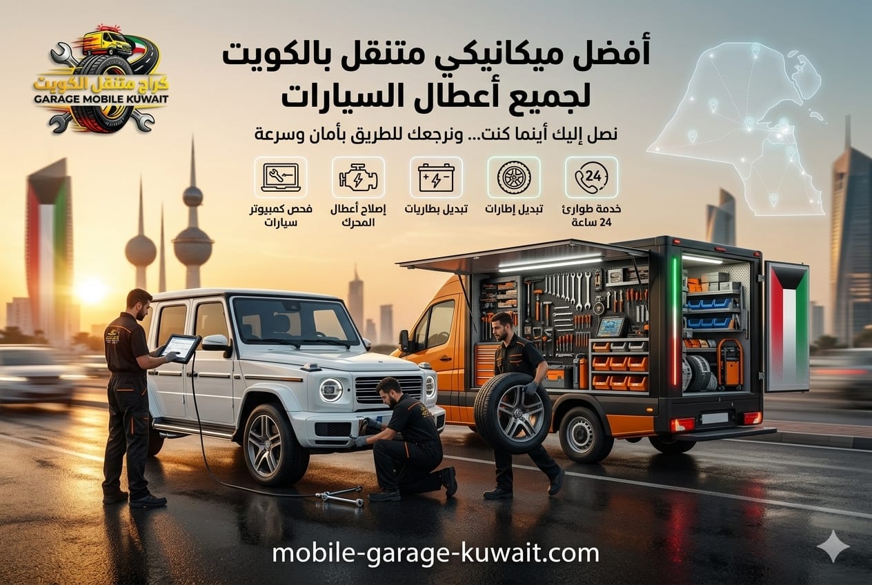 أفضل ميكانيكي متنقل بالكويت لجميع أعطال السيارات مع كراج متنقل 24 ساعة