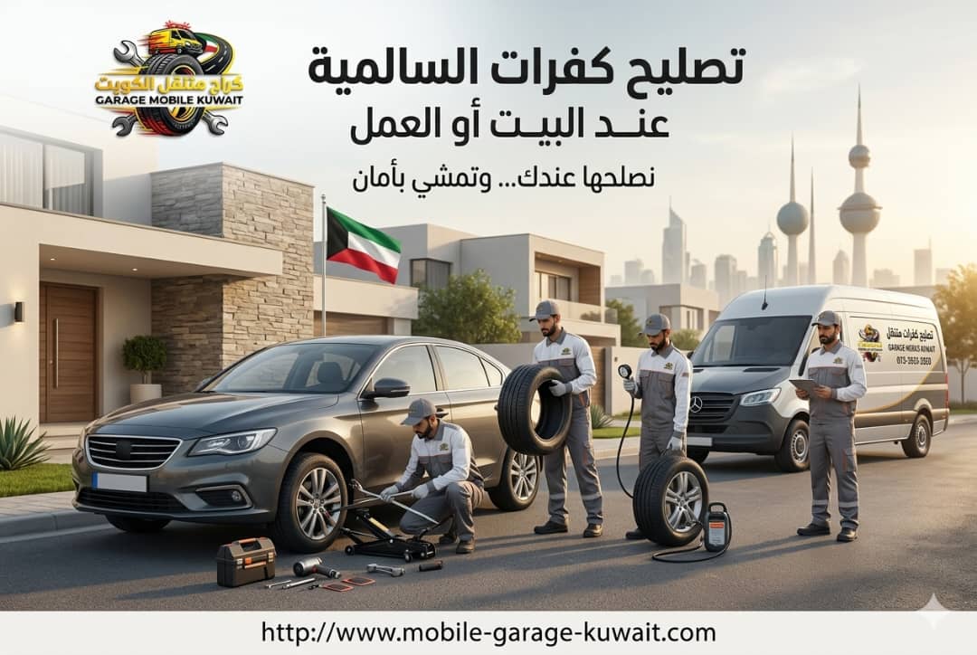 تصليح كفرات متنقل السالمية عند البيت أو العمل
