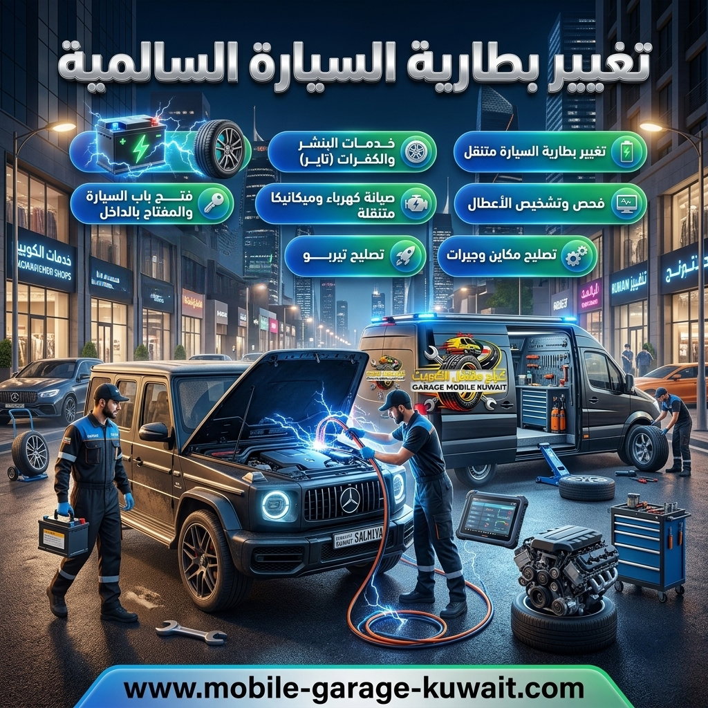 خدمة تغيير بطارية السيارة الجابرية في موقعك